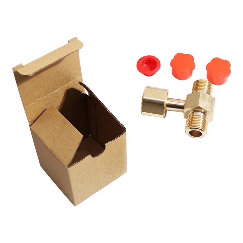 Soda Cylinder Brass W21.8-14 Adapter Converter Tee Adapter T-Adapter 1 To 2 CGA320