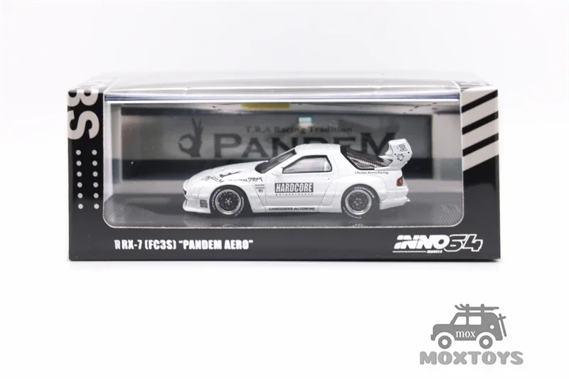 INNO64 1:64 PANDEM RX7 FC3S AERO White Rocket Bunny Diecast Model Car