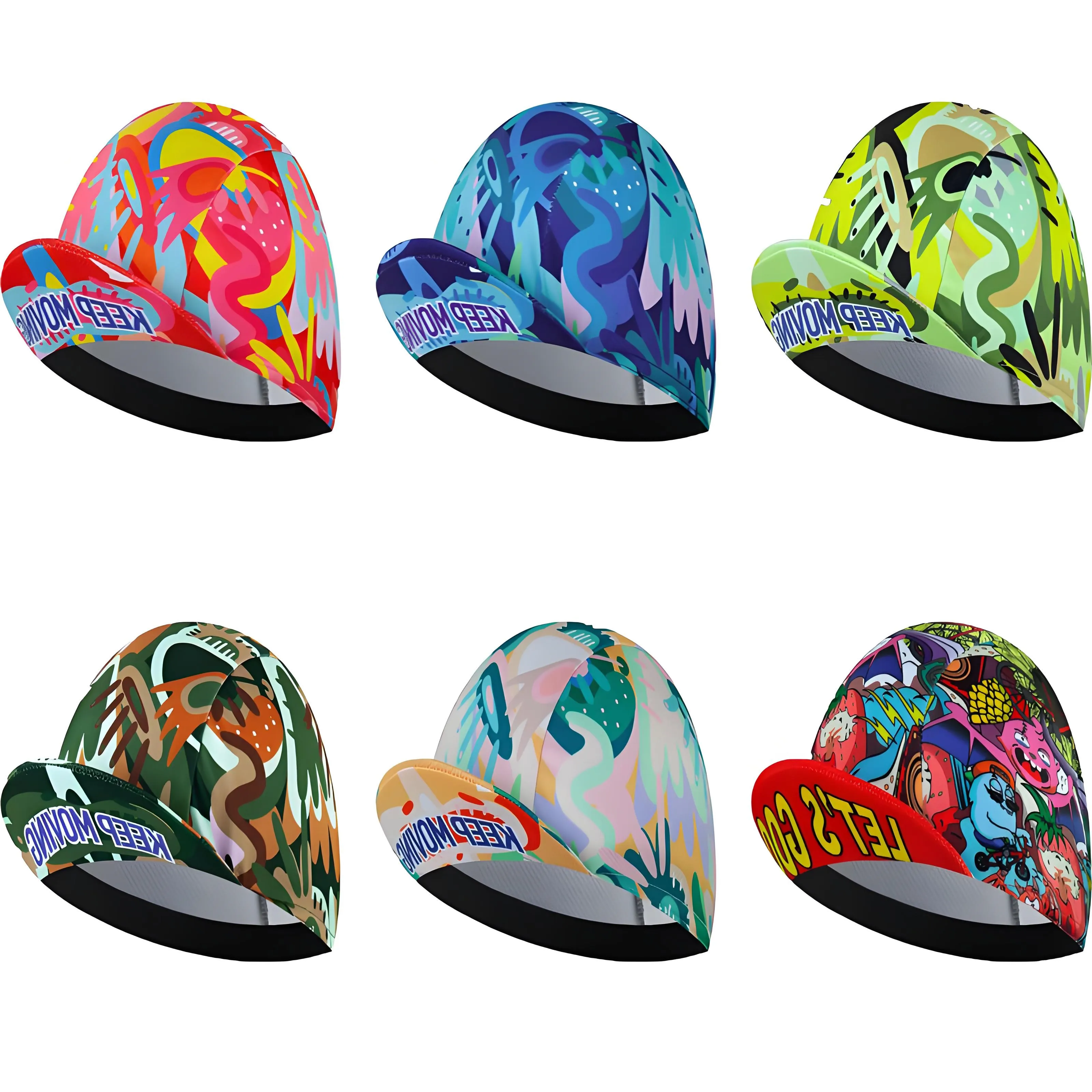 

New Cycling hat, Fashionable Graffiti Sweat absorbing and Breathable Quick drying Sports hat for Men and Women