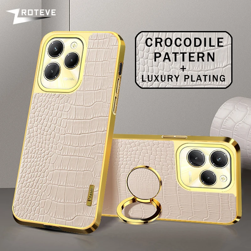 For Infinix Hot40 Pro Case Zroteve Plating Silicone Crocodile Leather Cover For Infinix HOT 40 40Pro 40i Smart8 Smart 8 Cases