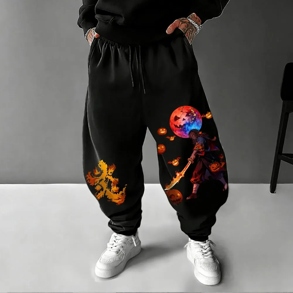 

Unisex Cotton Pants Demon Slayer Kamado Tanjiro 2026 Summer New Item Harajuku Anime Print American Hip-hop Loose Casual Pants