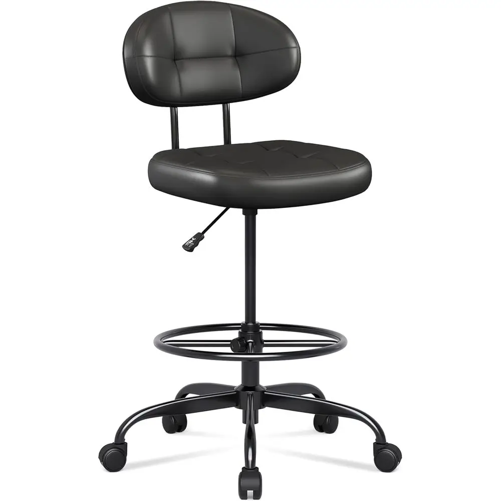 

Drating Chair Without Arms, Tall Oice Chair with ootrest Ring or Standing Desk, Small aux Leather Executive Oice Chair with Adju