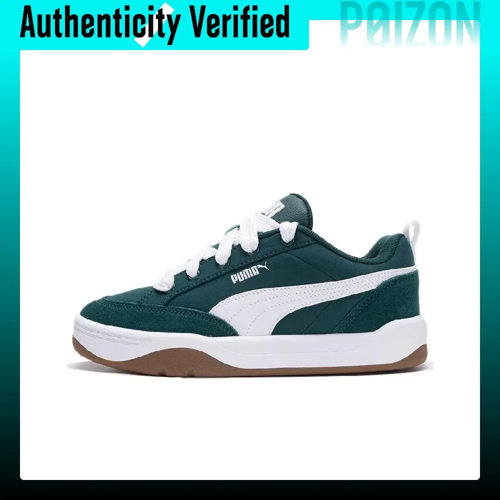 PUMA Park Lifestyle Street Tênis de Skate Cano Baixo Resistente à Abrasão Unissex Verde Branco 397495-04