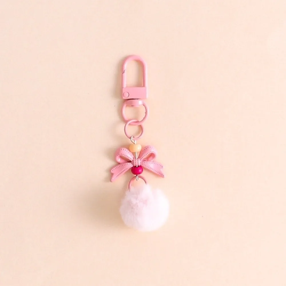 New Cartoon Keychain INS Cute Mobile Phone Lanyard Fur Ball Keyring Backpack Decoration