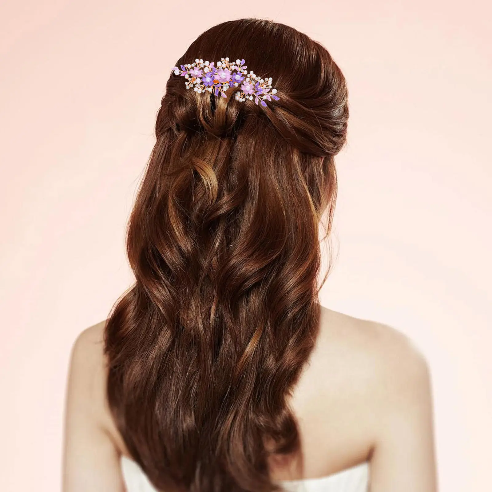 

Bridal Hair Comb Featuring Roses Pearls and Rhinestones Wedding Flower Hair Comb for Bride Bridesmaids Prom Anniversary Holiday