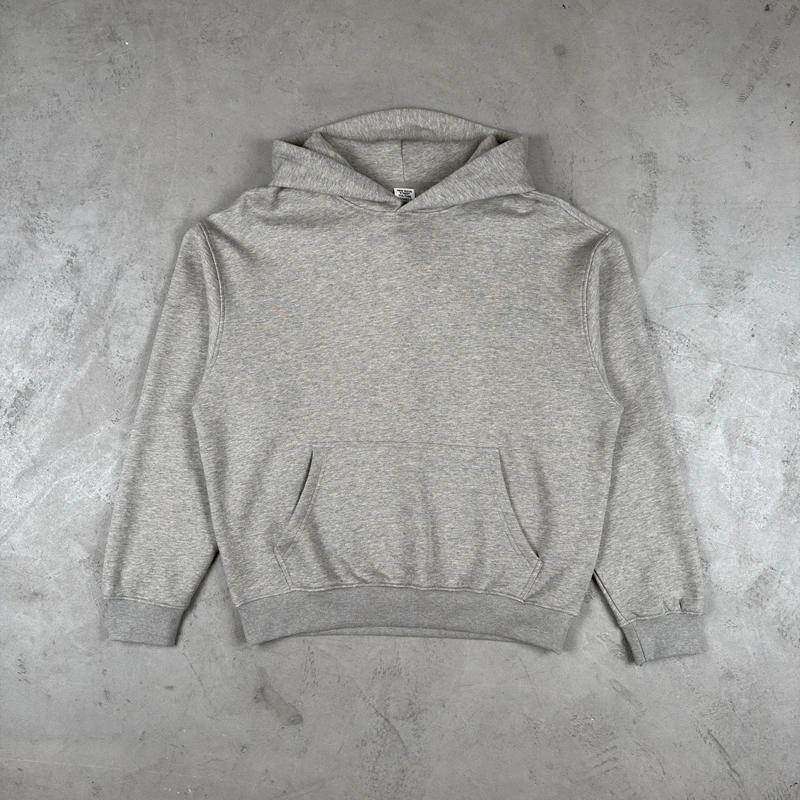 Quiet Luxury Heather Pullover Hoodie Übergroßer Amerikanischer Streetwear Einfarbiger Hoodie Retro Loser Kapuzenpullover für Herren – Detail 7