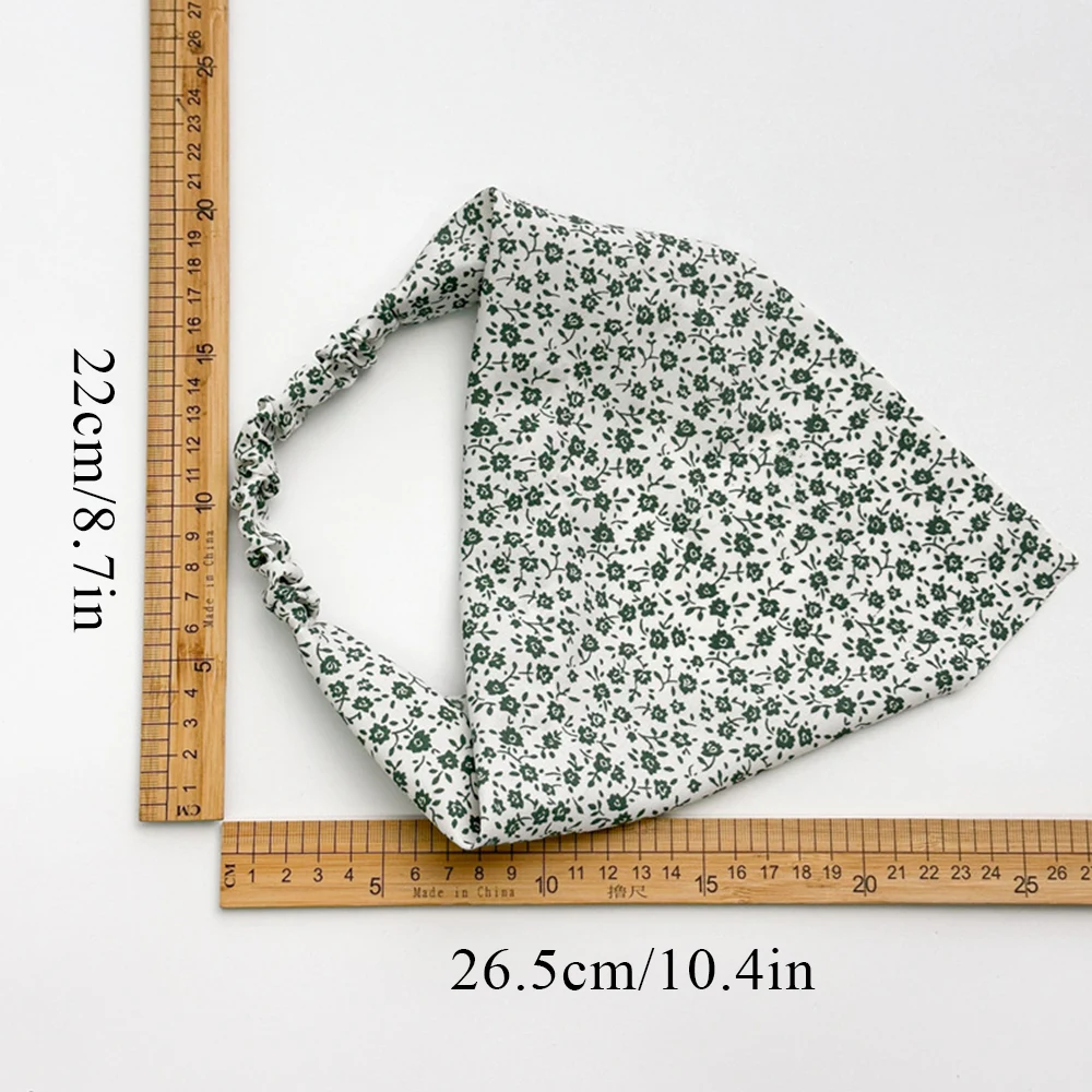 Floral Print Hair Scarf Small Daisy Elastic Hair Bands Stretch Turban Head Wrap  Bohemia Triangle Bandanas Headband Fashion