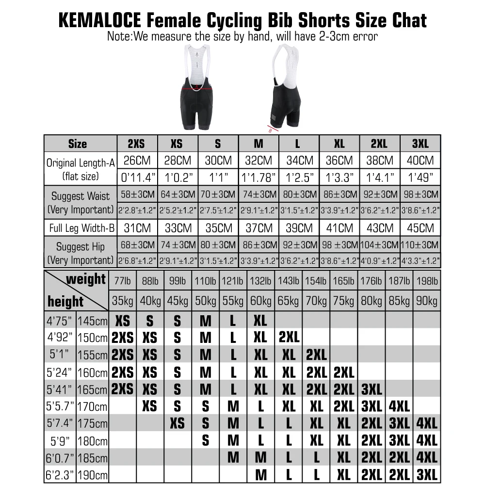 KEMALOCE Women\'s Cycling Bib Shorts Black&Pink Pocket Breathable Summer Bicycle Shorts Female 5D Gel Pad Bicycle Shorts