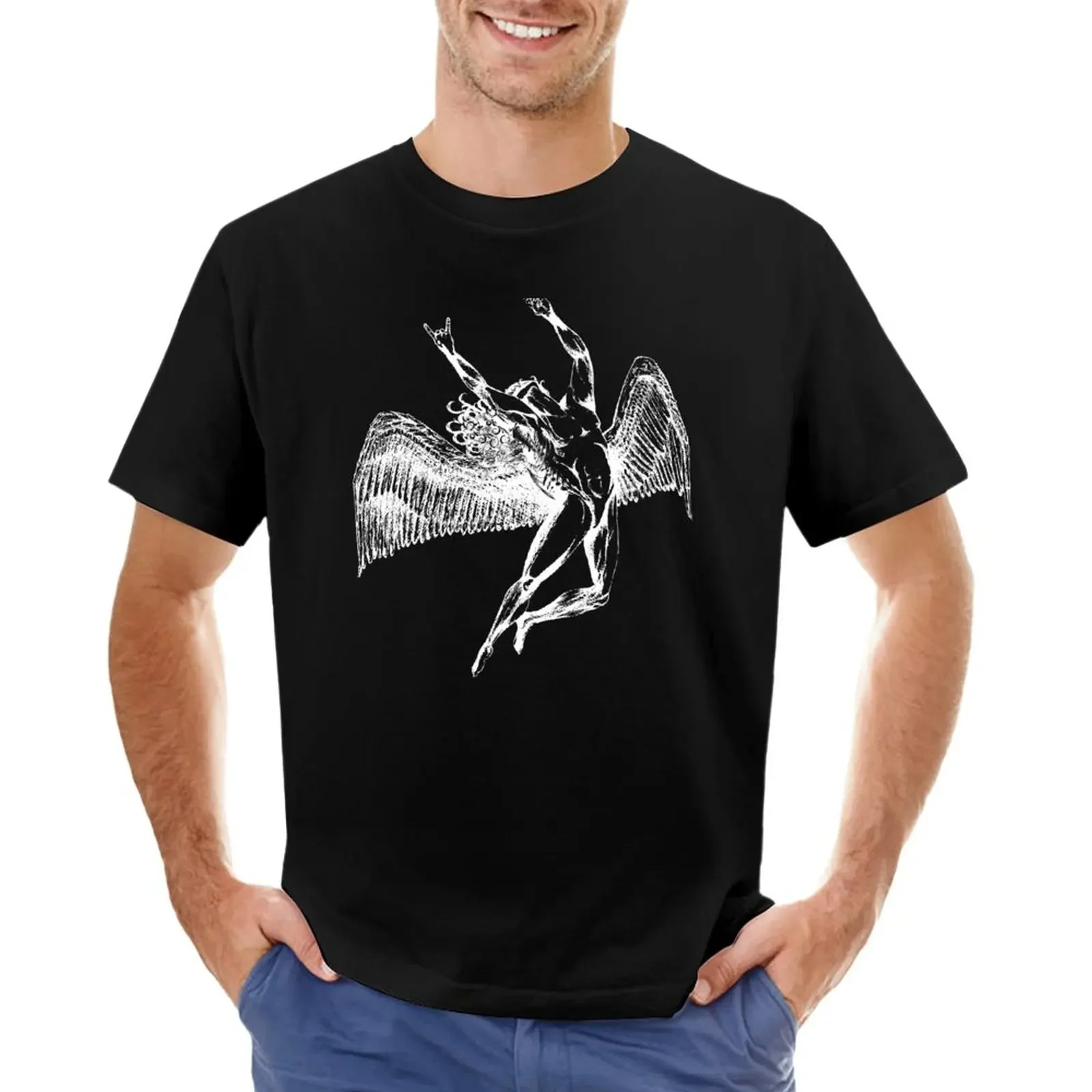 ICARUS THROWS THE HORNS - white ***FAV ICARUS GONE? SEE BELOW*** T-Shirt plus sizes oversized mens graphic t-shirts anime