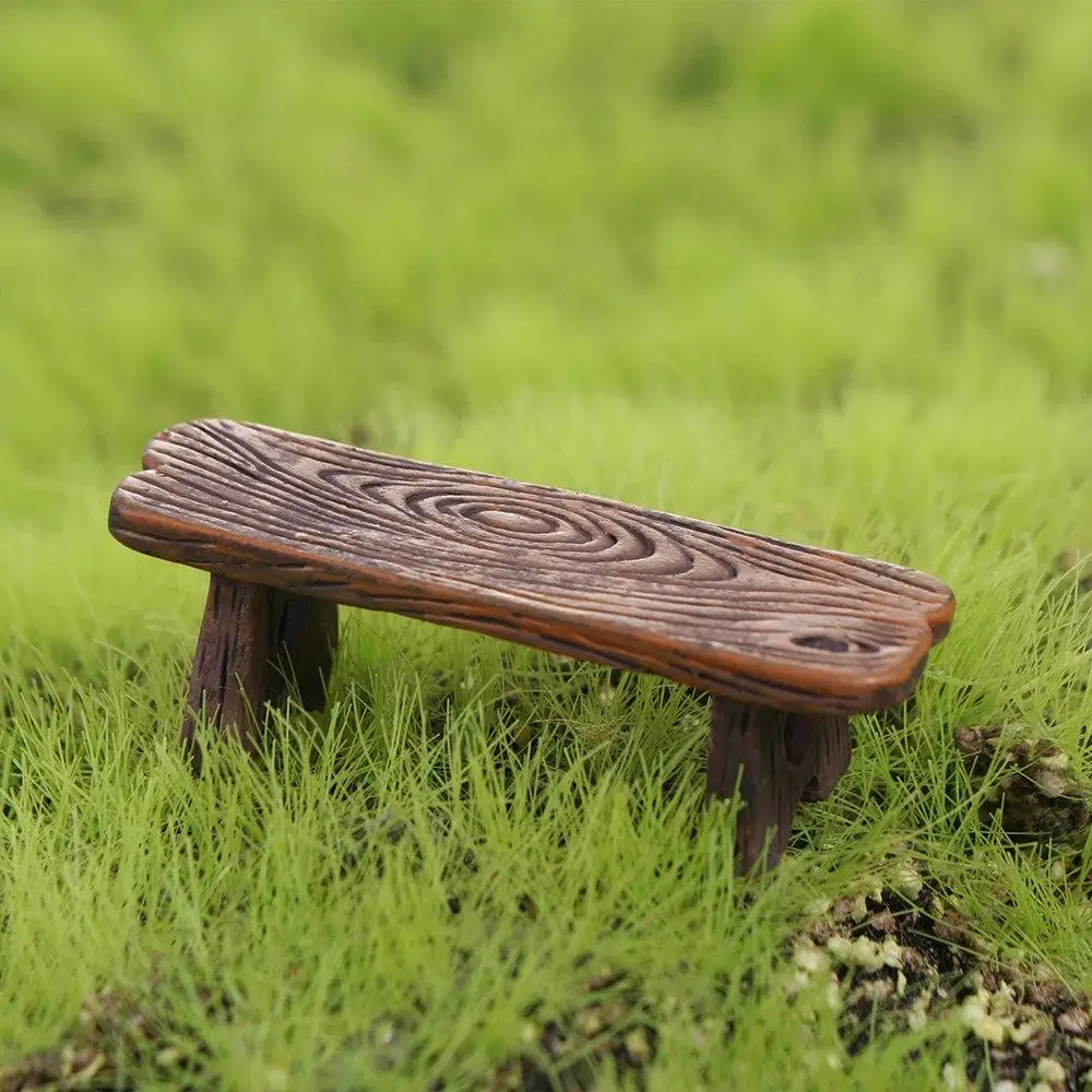 Wooden Dollhouse Miniature Wooden Bench Doll Furniture Mini Dollhouse Wooden Chair Park Chair Bonsai Chair