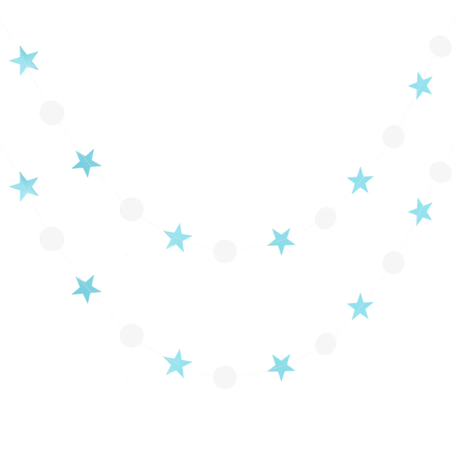 

2 Sets Star Garland Decoration Birthday Hanging Party Bunting For Home Wall Yard Indoor Outdoor Celebration Silver Gold Foil