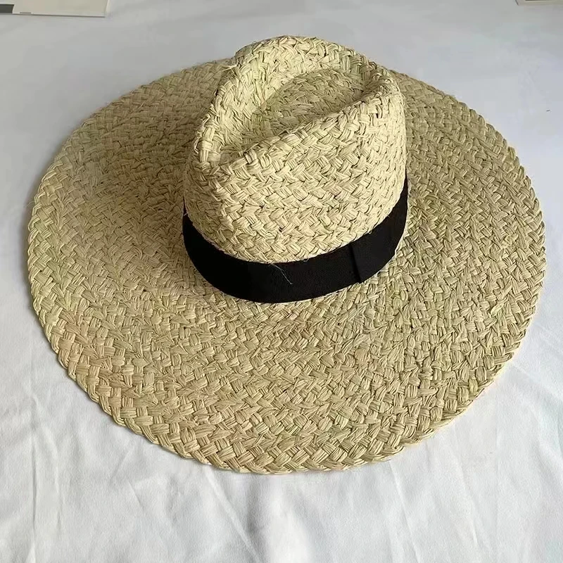 Handmade Women Summer Hat Wide Brim Raffia Hat Sun Protection Floppy Straw Hat Foldable Beach Hats Kentucky Derby Hat