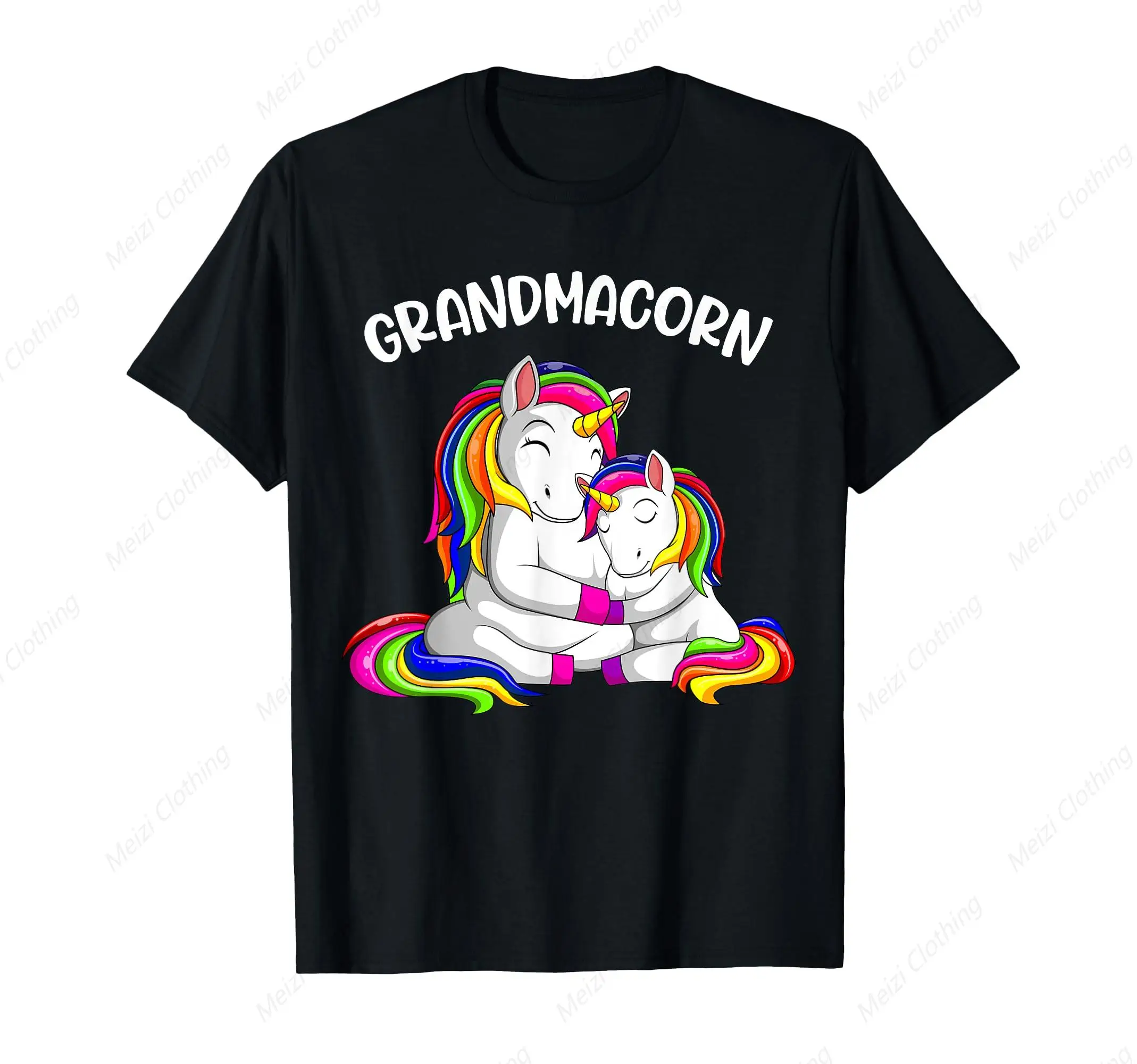 

Grandmacorn Unicorn Grandma Mother's Day Gift T-shirt Fashion Printed Shirt Cotton Casual Short Sleeve