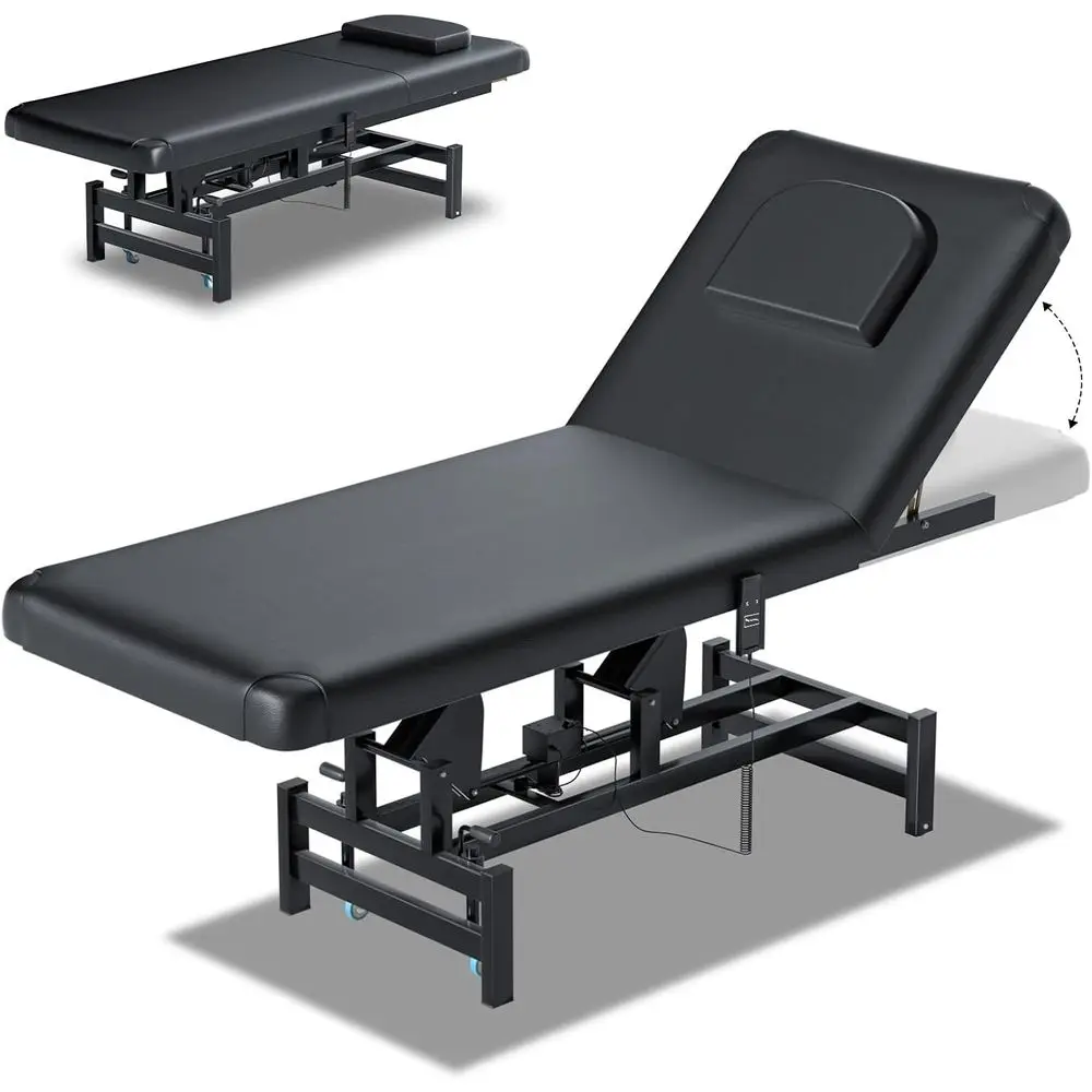 

Professional Adjustable Electric Massage Table with LED Light, 1500lbs Capacity for Estheticians, Spa, and Waxing, Heavy-Duty 55