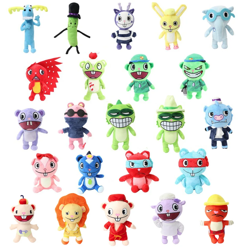 20-28cm Happy Tree Friends Plush Doll Cartoon Anime Plush Toys Flakey Flippy Soft Pillow Room Decor Doll Gift For Boys Girls