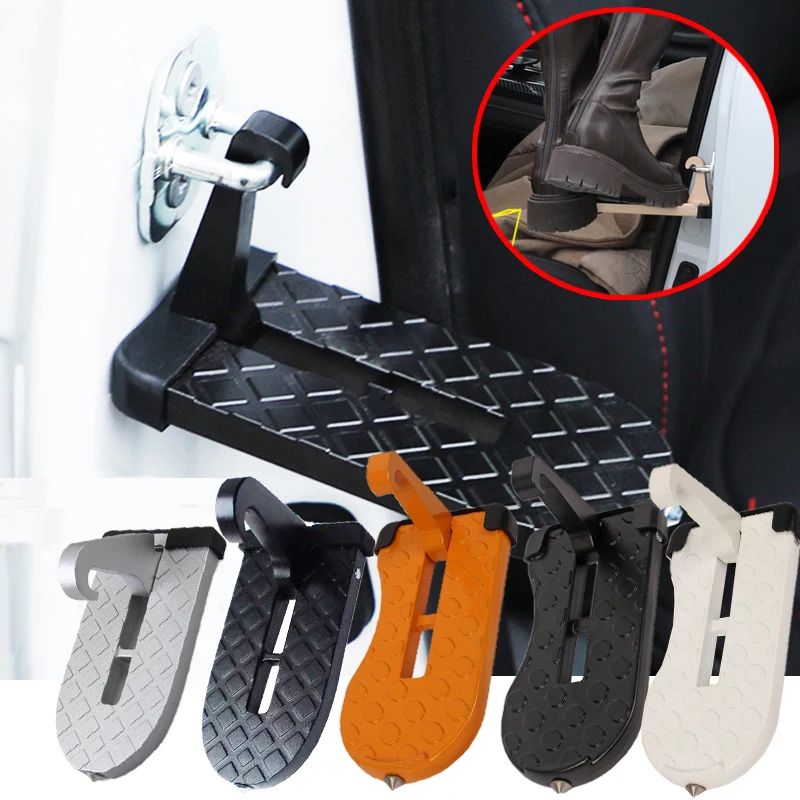 

Universal Foldable Car Roof Rack Step Car Door Step Multifunction Latch Hook Auxiliary Foot Pedal Aluminium Alloy Safety Hammer