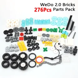 276 sztuk / worek MOC Klocki konstrukcyjne Cegły Belki techniczne Przekładnie Oś i złącza Zestaw części do 45300 WeDo 2.0 Core Set DIY Toys