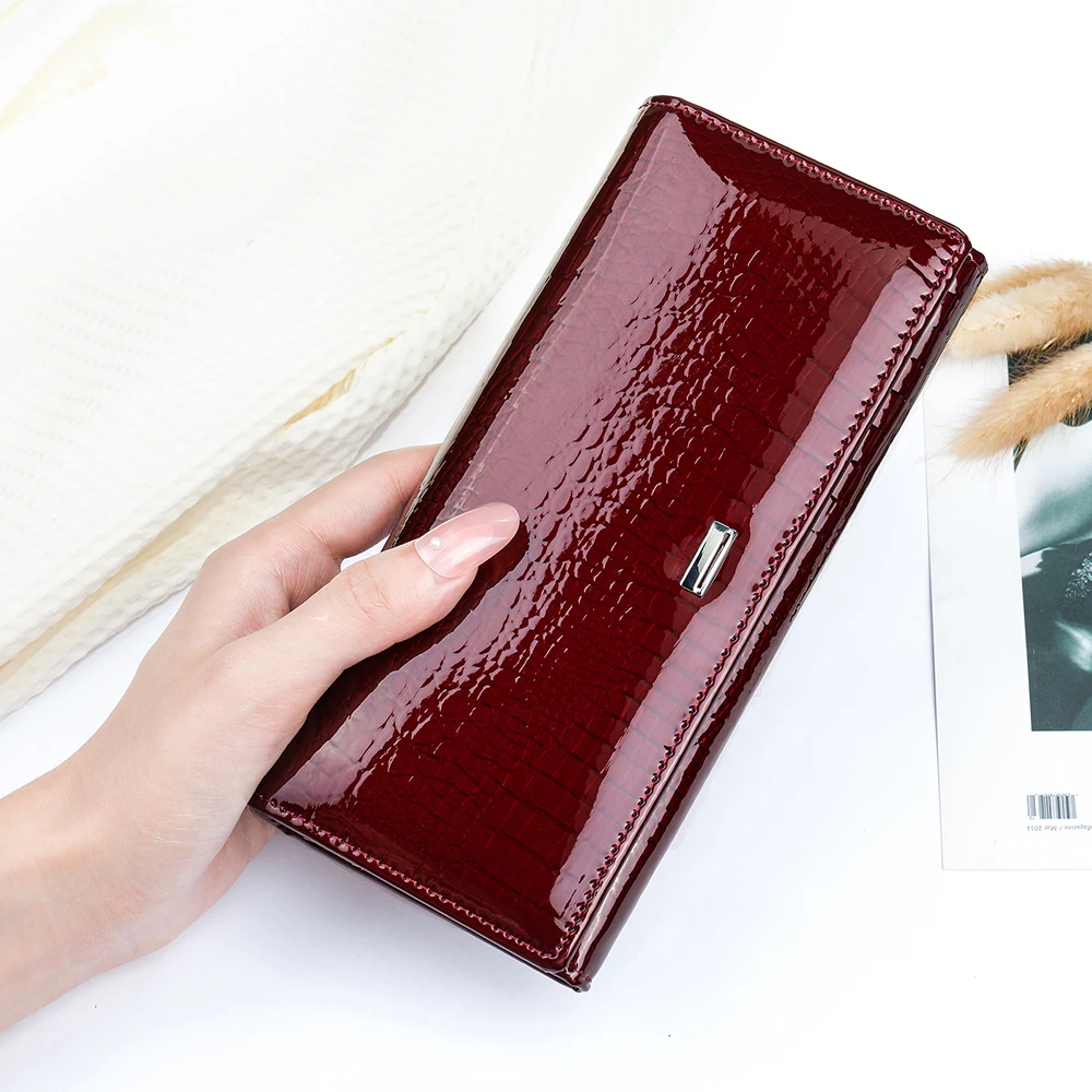 WESTAL Women's Genuine Leather Wallets Long Clutches Bags for phone Coin Purse Ladies Card Holders Money Bag