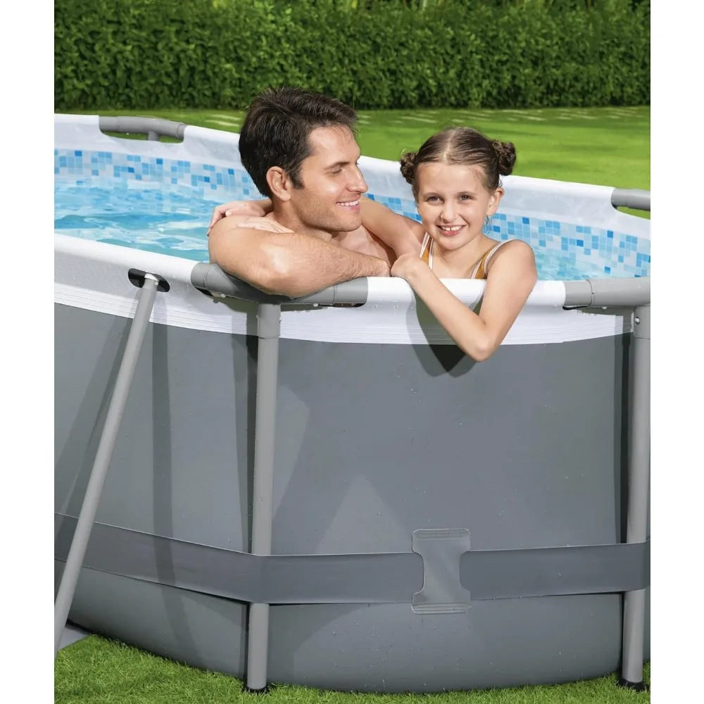 Imagem -04 - Outdoor Garden Pool Grupo Inclui Bomba de Filtro e Chemconnect Dispenser Oval Grande Piscina Familiar 10 x x 33