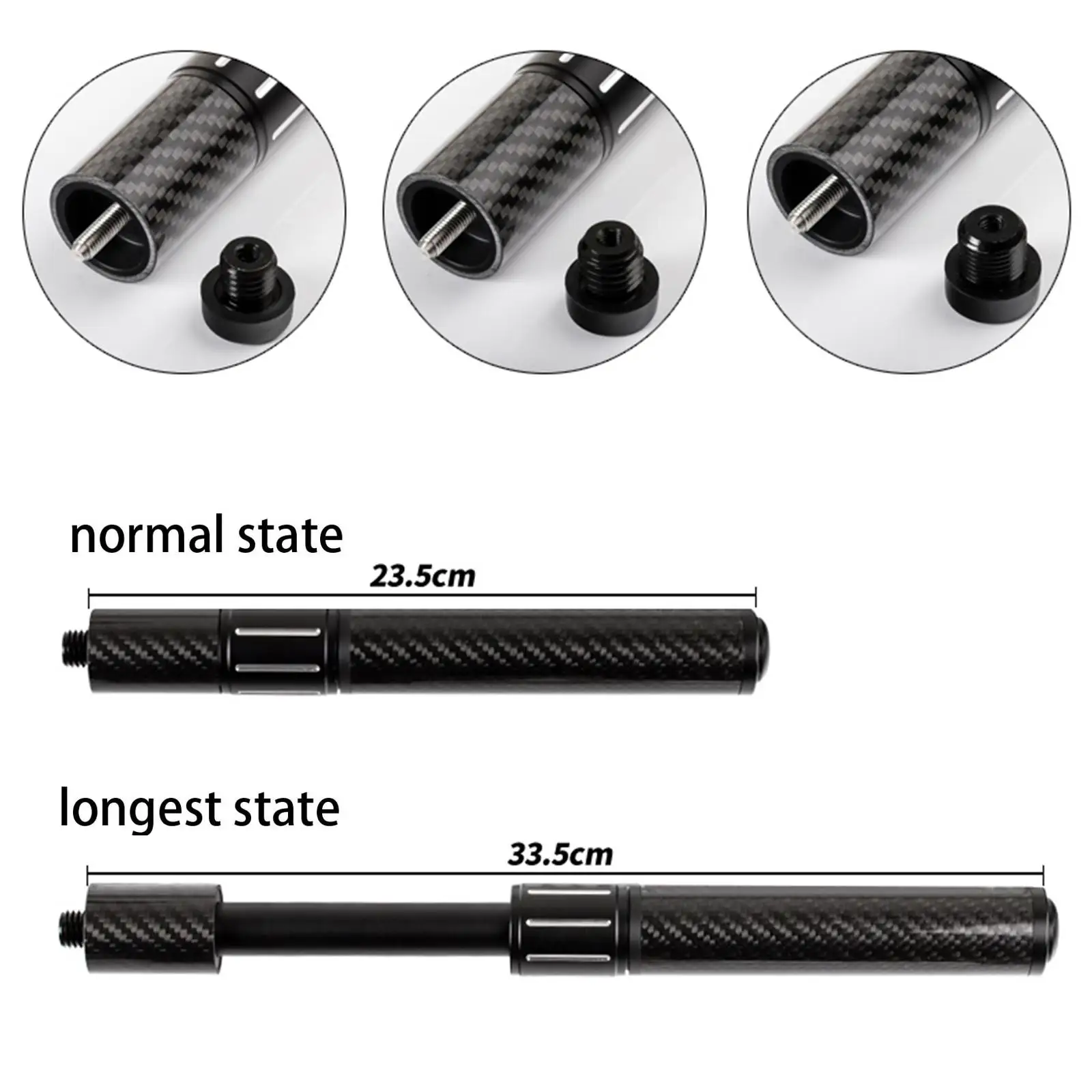 Cue Stick Extender Black Parts Billiards Pool Cue Extension for Professional Billiard Lovers Beginners Billiard Cues Enthusiast