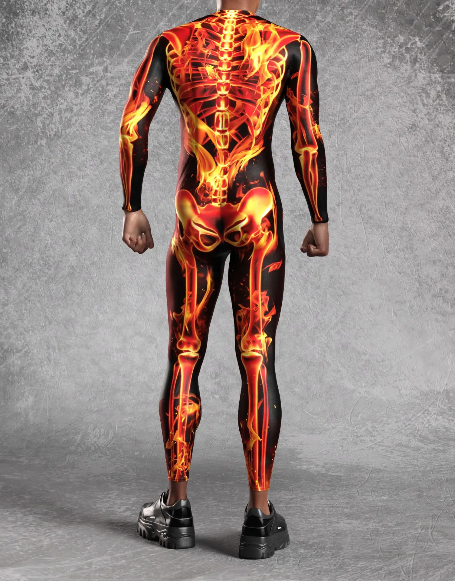 Herren Sexy Bunter Print Bodysuit Punk Morphsuit Halloween Roboter Zentai Anzug Feiertagsparty Jumpsuit Rave Cosplay Kostüm – Detail 23