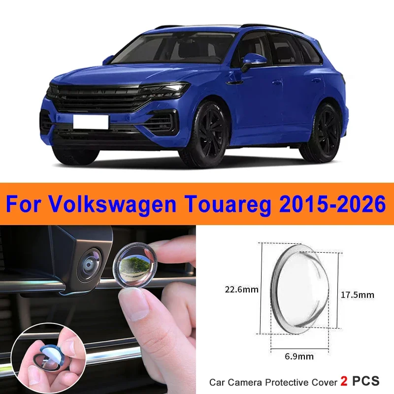 

360 Reverse Image Car Camera Cover Anti-Scratch PC Lens Protector Stickers For Volkswagen Touareg 2015-2026 2Pcs