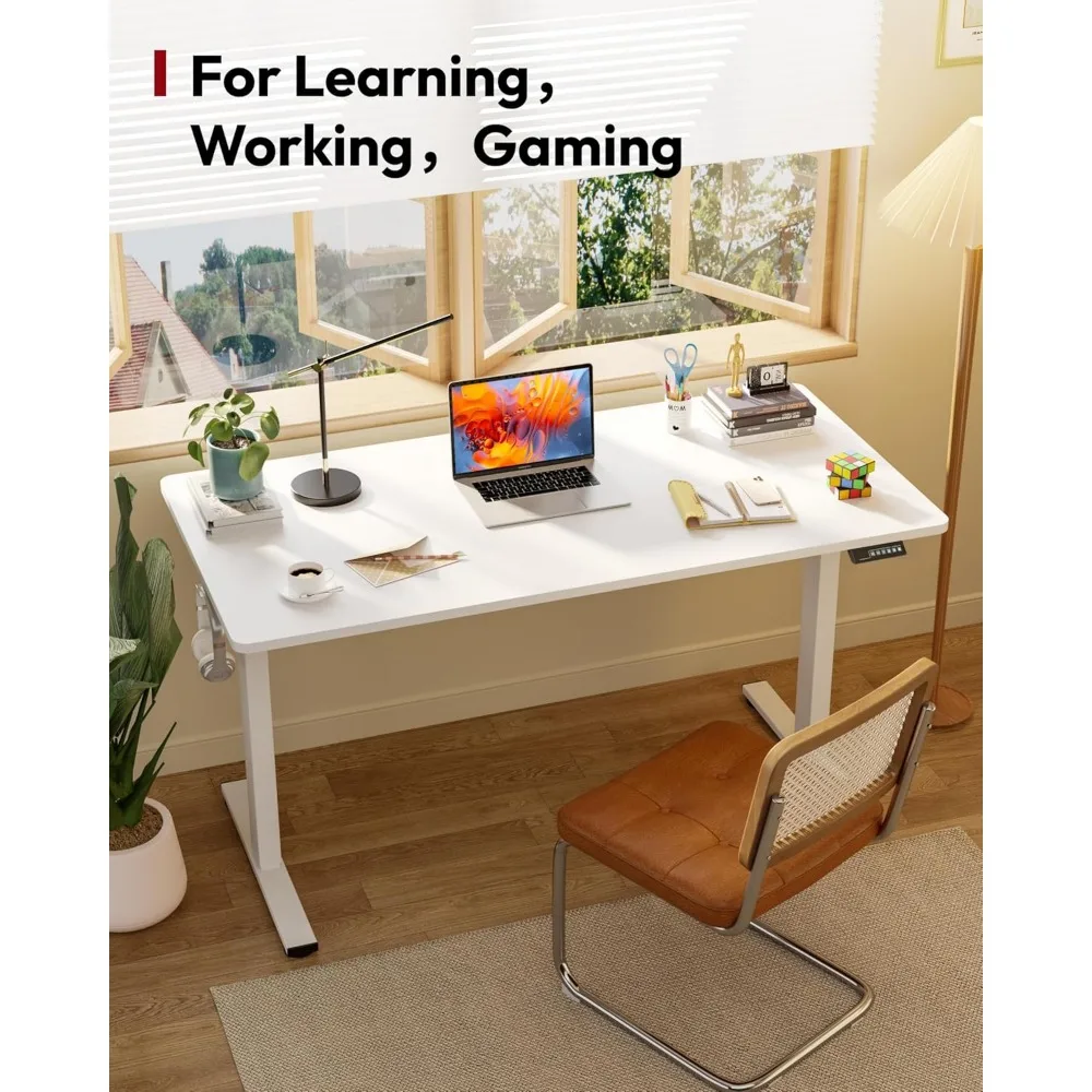 مكتب قائم كهربائي بارتفاع 79 × 32 بوصة قابل للتعديل مع وحدة تحكم 6 أزرار مكتب كمبيوتر مريح مع لوحة توصيل