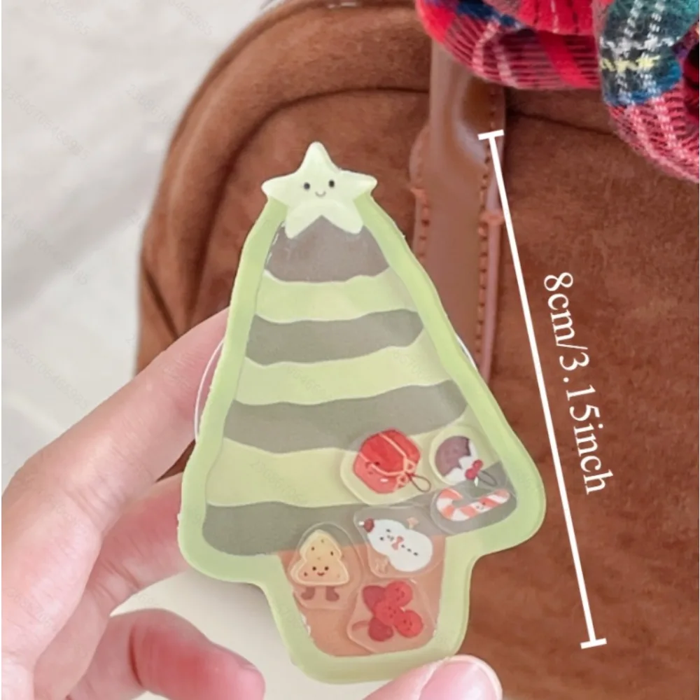 Mobile Phone Bracket Acrylic , Portable Lazy Desktop Support, Cartoon Design with Gingerbread and Candy Cane Decorations - Detail 1