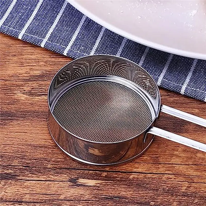HITL Stainless Steel Flour Sieve Handheld Small Sieve Household Kitchen Mesh Sieve for Sugar Flour Powder and Spices