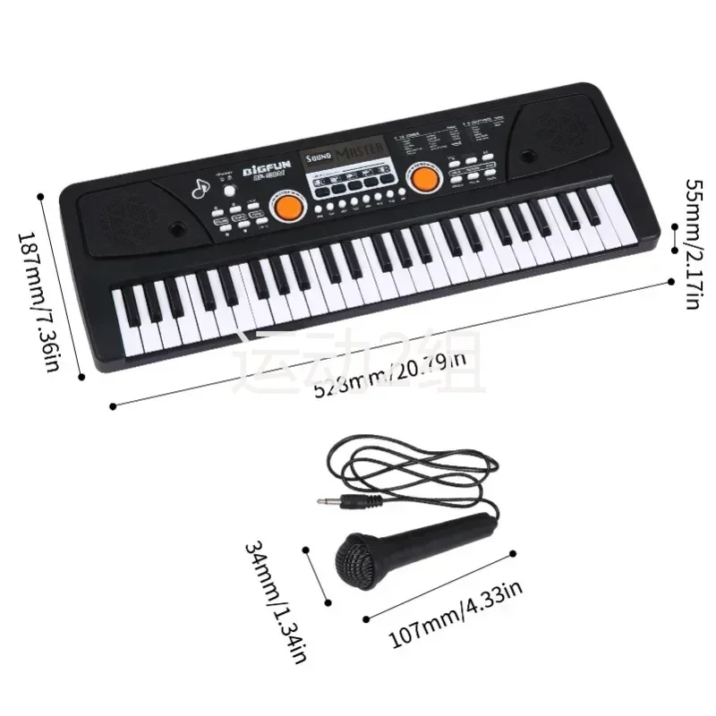 49 Keys USB Electric Piano & Microphone Digital Music Electronic Keyboard 16 Tones 8 Rhythms 6 Demo