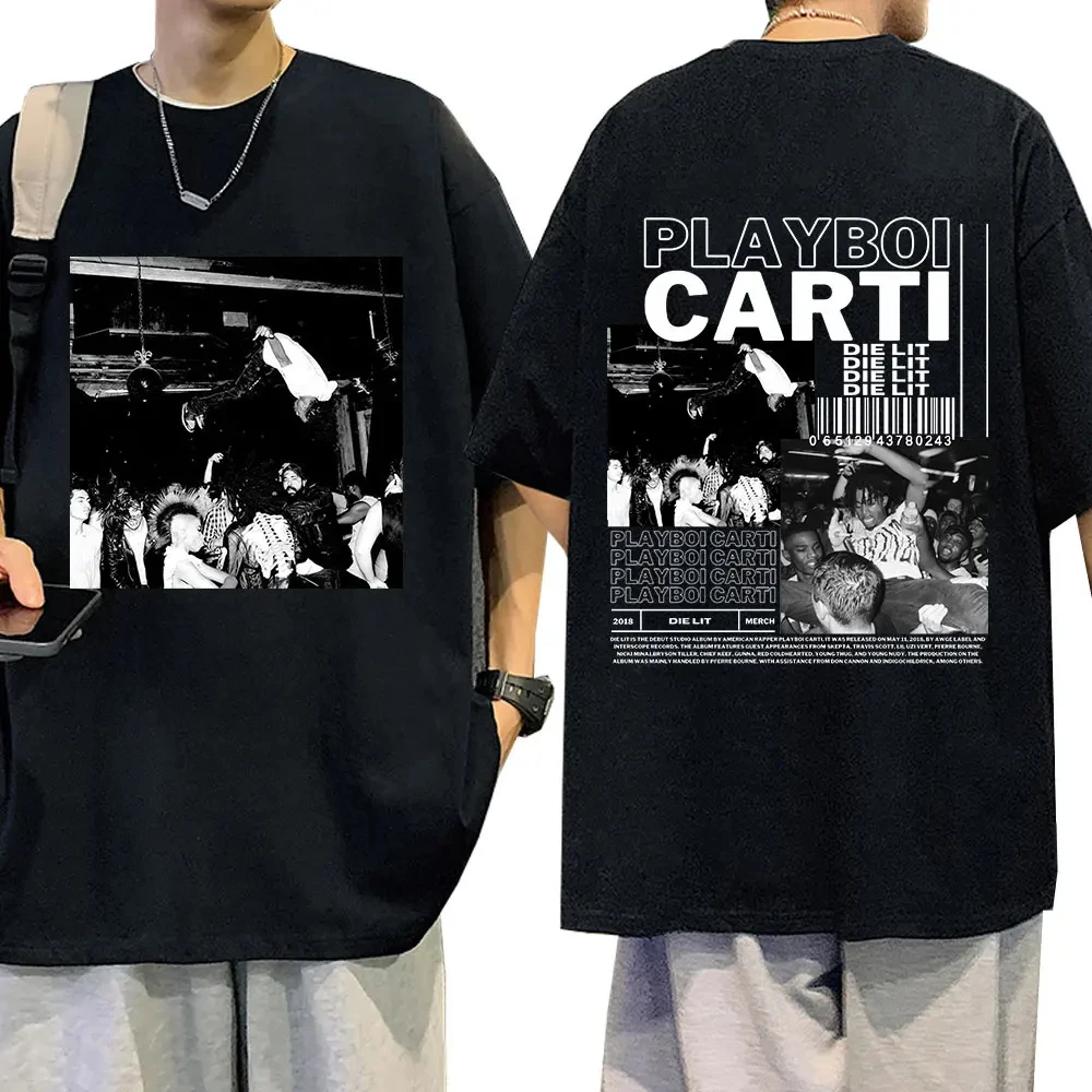 

Rapper Playboi Carti Music Album Die Lit Graphic T Shirt Men Women's Hip Hop Vintage Short Sleeve T Shirts Streetwear 71797