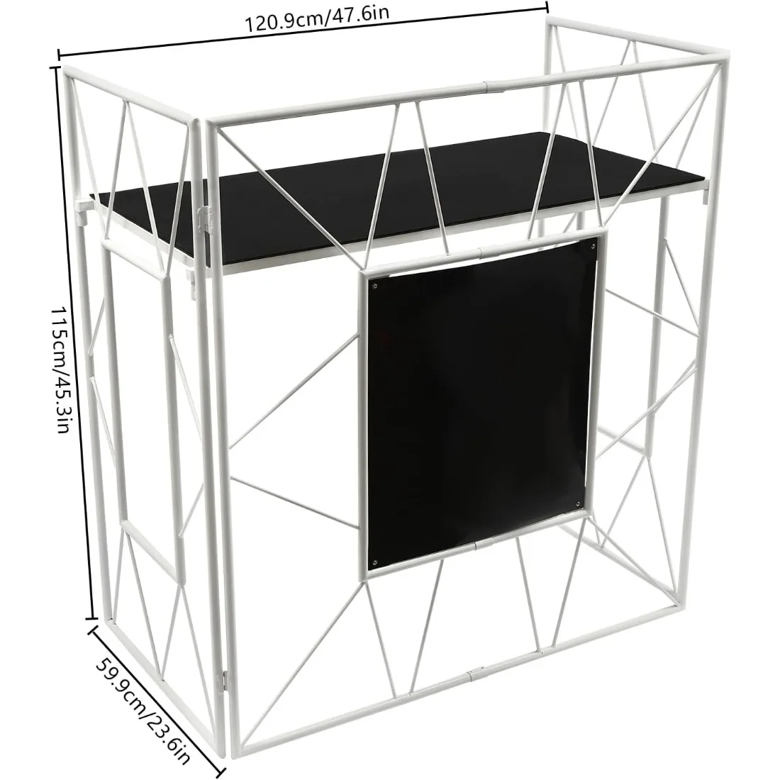 حامل معدات DJ احترافي مقاس 47.6 بوصة رف حديد عالي التحمل بسعة 55 رطل للمرحلة والاستوديو، قابل للطي مع حقيبة حمل #3