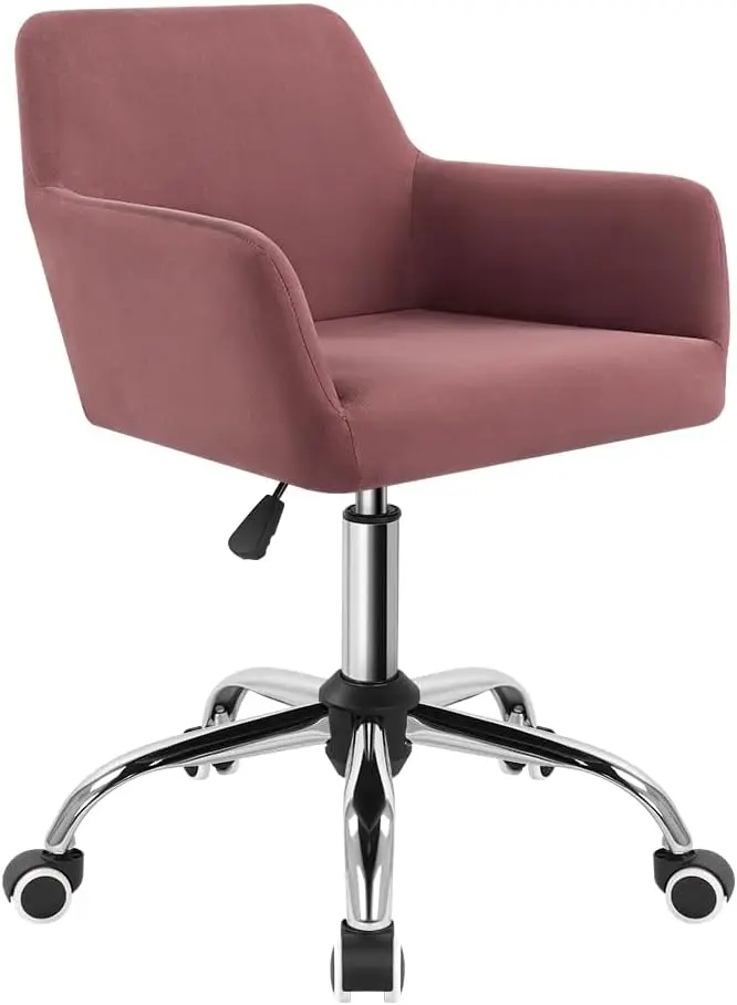 

Modern Velvet Desk Chair Home Comfy Makeup Office Chair With Wheels Adjustable Swivel Armchair With Backrest For Counter Vanity