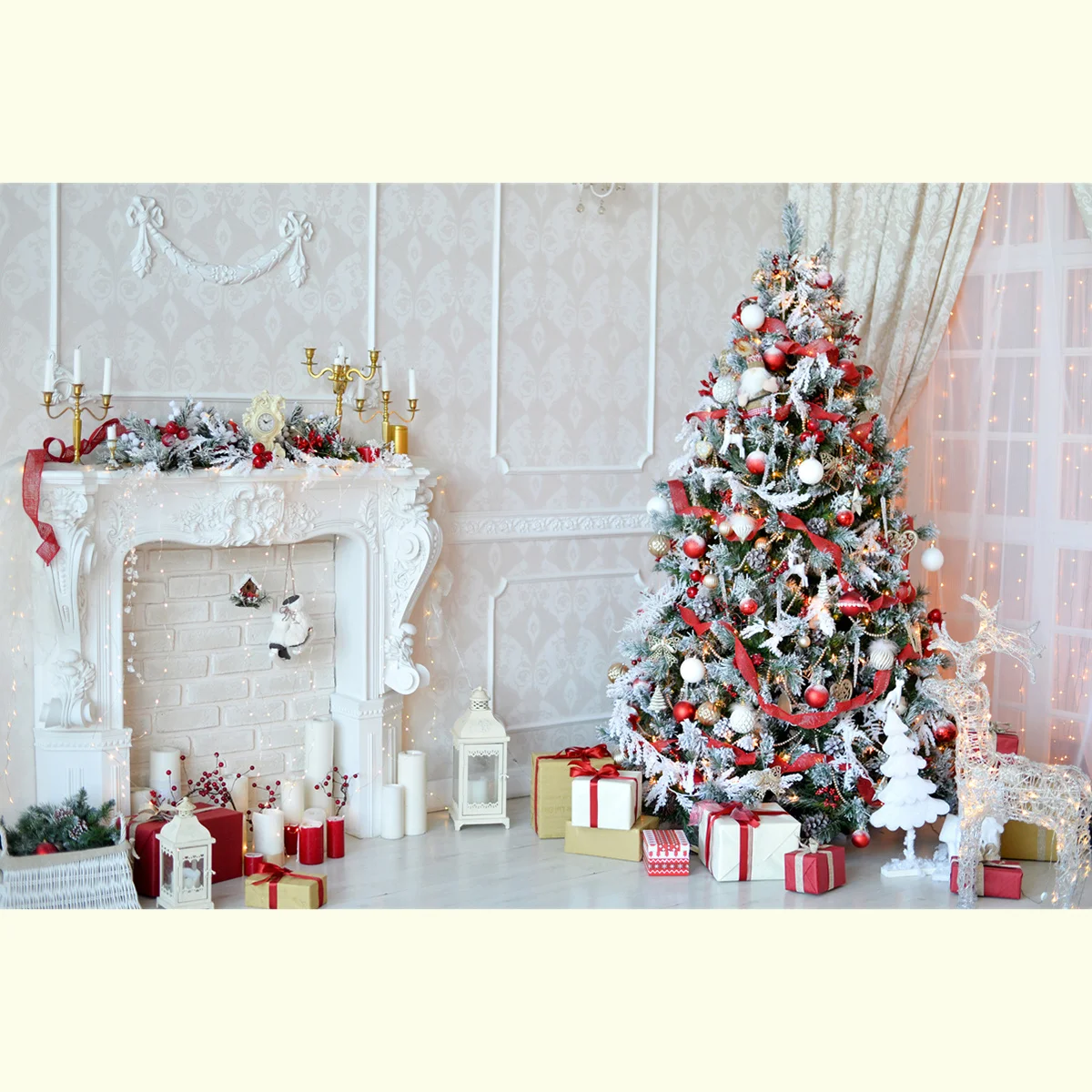 

5x3ft Christmas Tree Balloon Background Cloth High Quality Fade Resistant Non Slip Photography Setting for Home Party Christmas