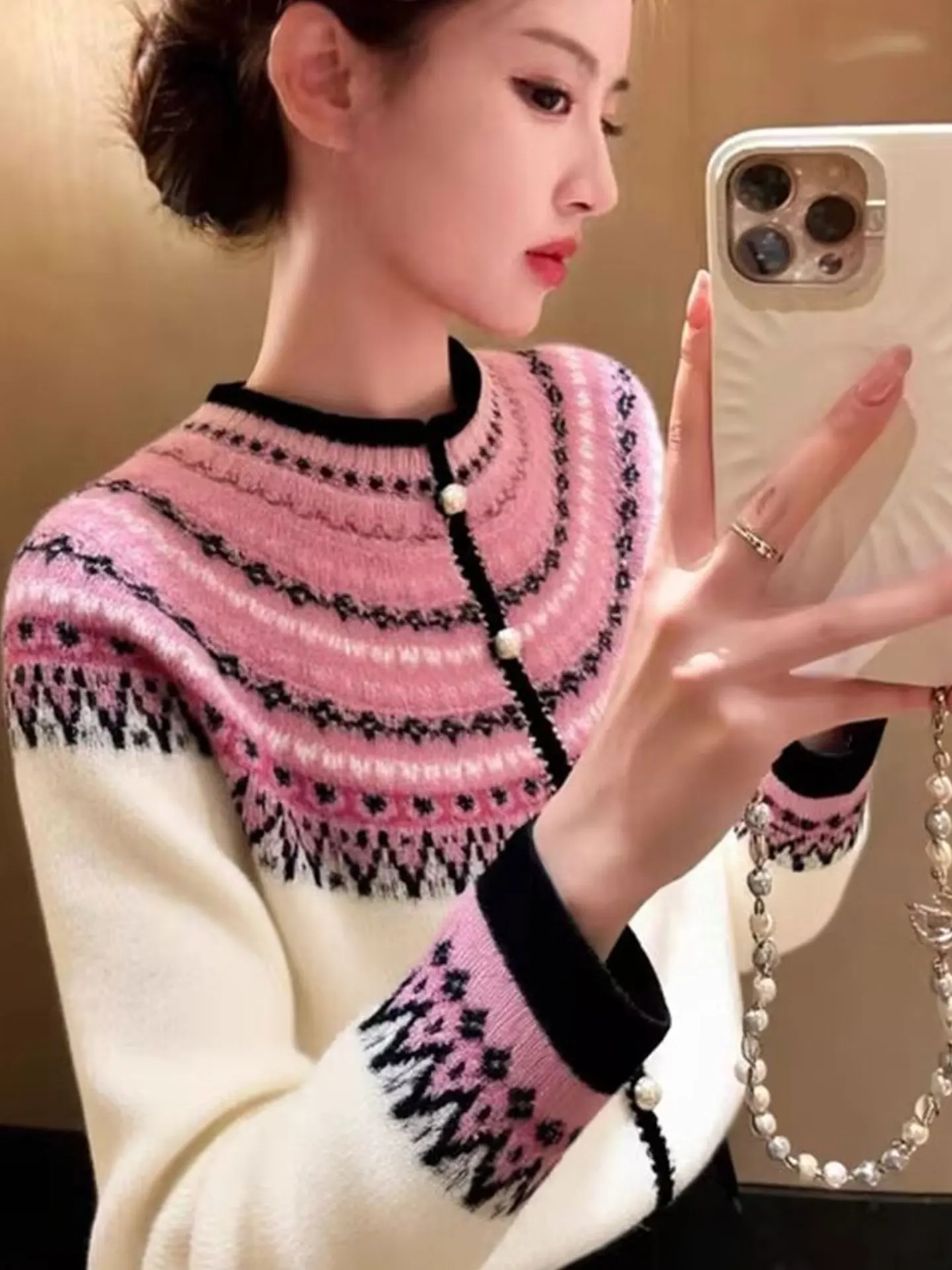 

Мягкий и уютный вязаный кардиган Ele Long Sve с бахромой, модный женский свитер-топ на зиму 2025 года, элитный бренд с вышивкой