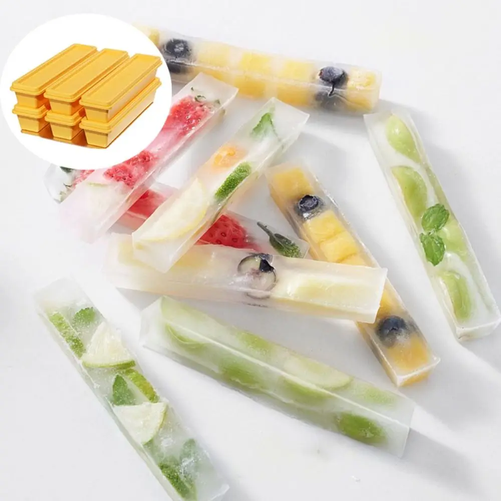 With Magnetic Storage Box French Fries Design Ice Mold Easy To Demould Rectangular Shaped Ice Cube Maker BPA Free Plastic
