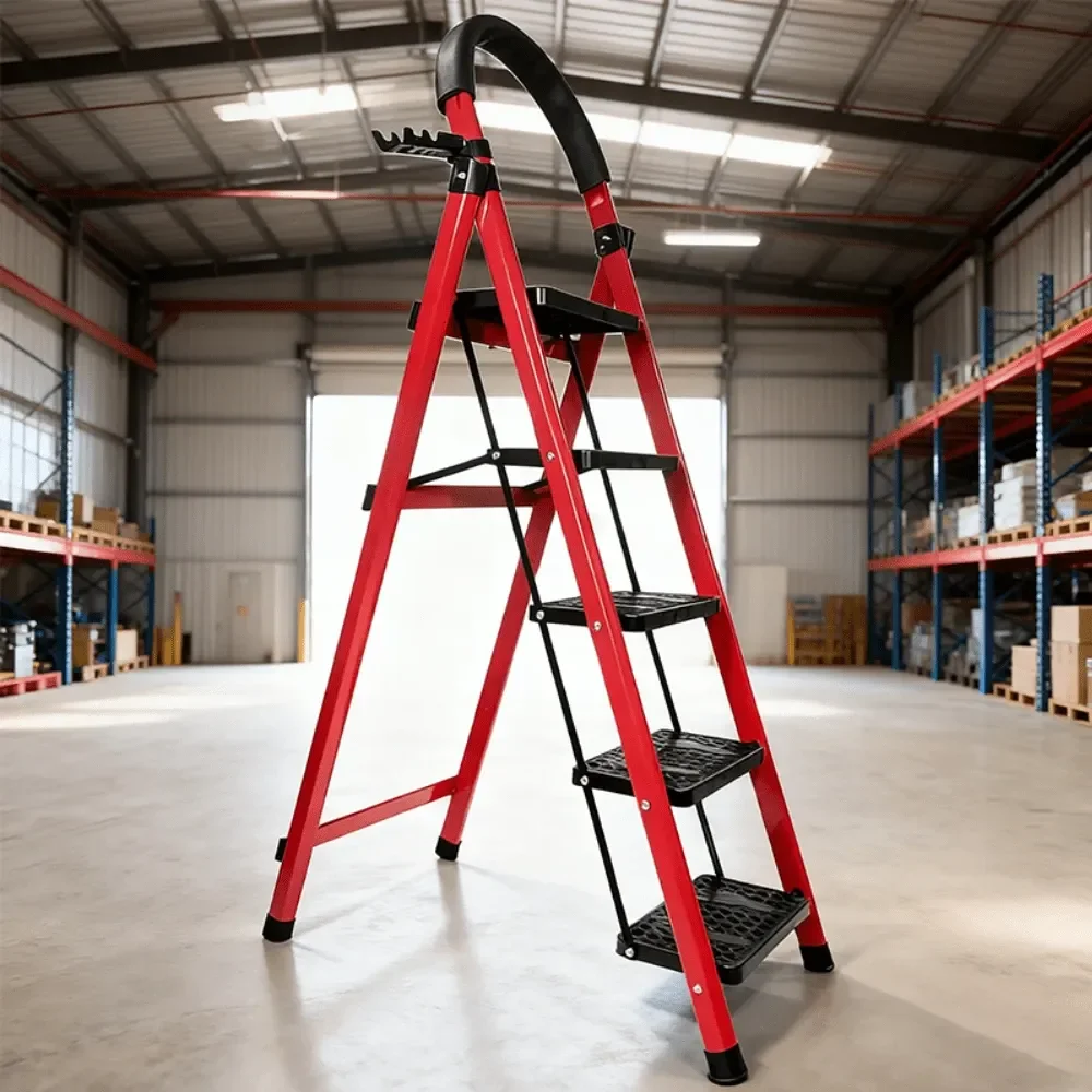 

3-4-5-ступенчатая портативная лестница: прочная, легкая, выдерживает до 227 кг, легко складывается для хранения, подходит для дома, автофургона, офиса и т.д.