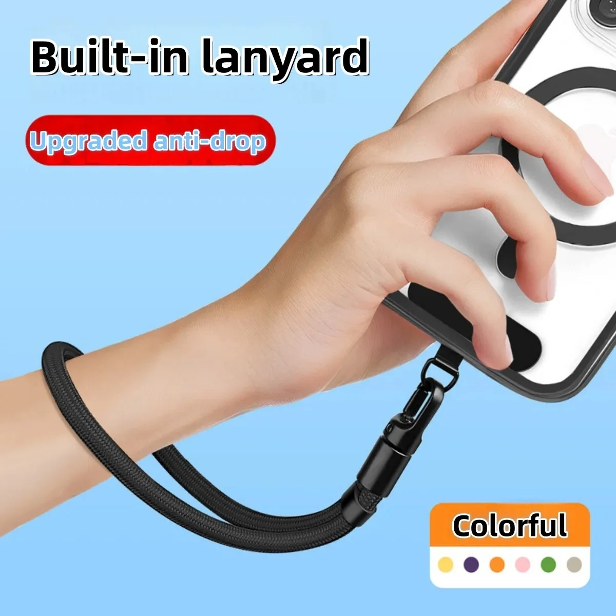 Universal Adjustable Mobile Phone Lanyard Wrist Strap, Durable Polyester