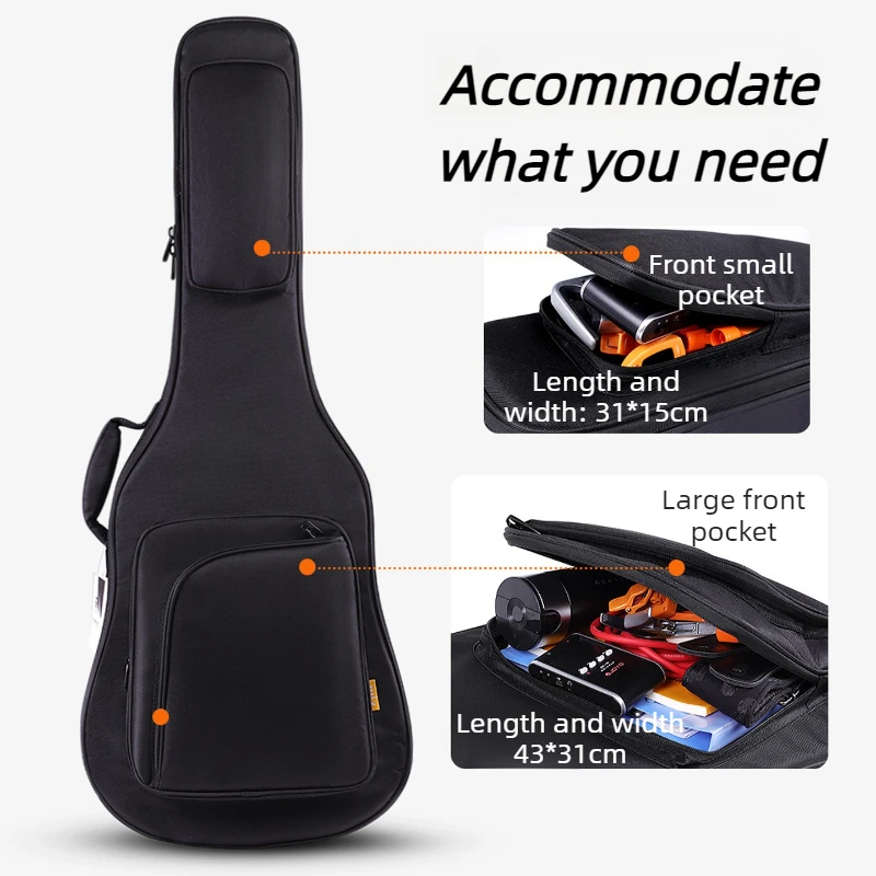 40/41 Inch Guitar Backpack Thickened Waterproof Guitar Bag Large Capacity Carrying Case Double Shoulder Guitars Instruments Bag
