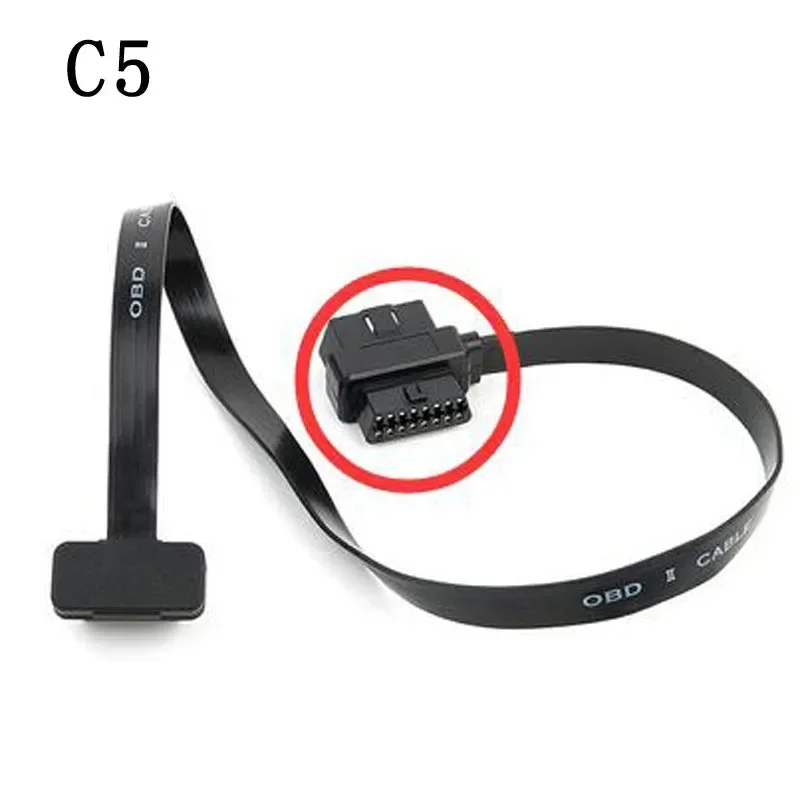 New 9 Type  OBD 16 Pin Thin OBD2 OBD OBDII Auto Car Extension Cable with Switch Type Adapter Connector