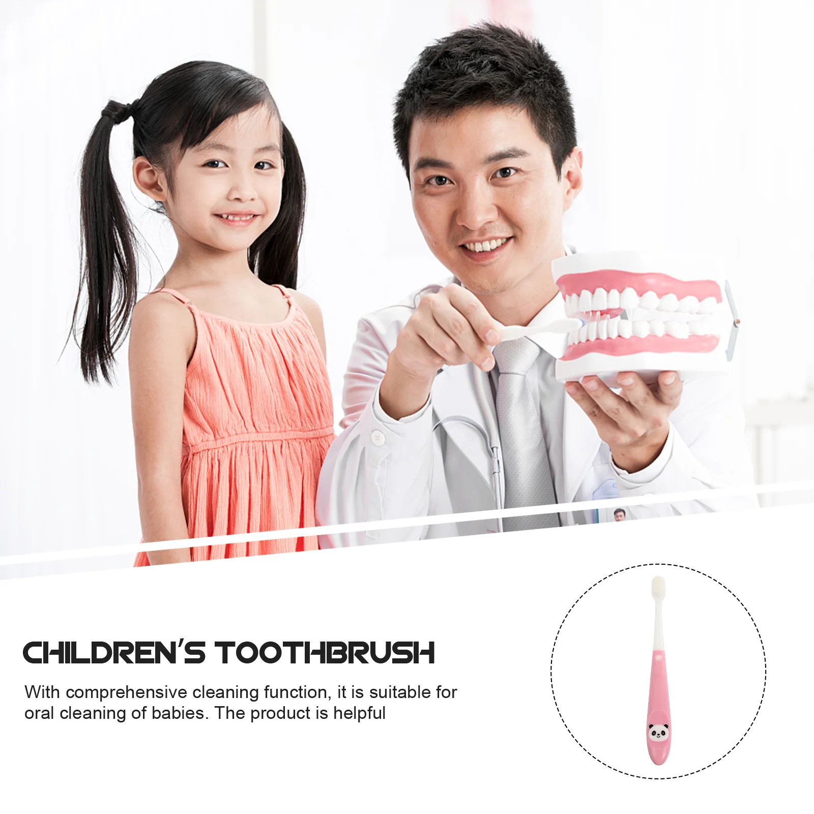 

1pc Children Toothbrush Supple Bristle Food Grade Non-Slip Handle Kids Oral Cleaning Tool Manual Brush For Baby Teeth Care