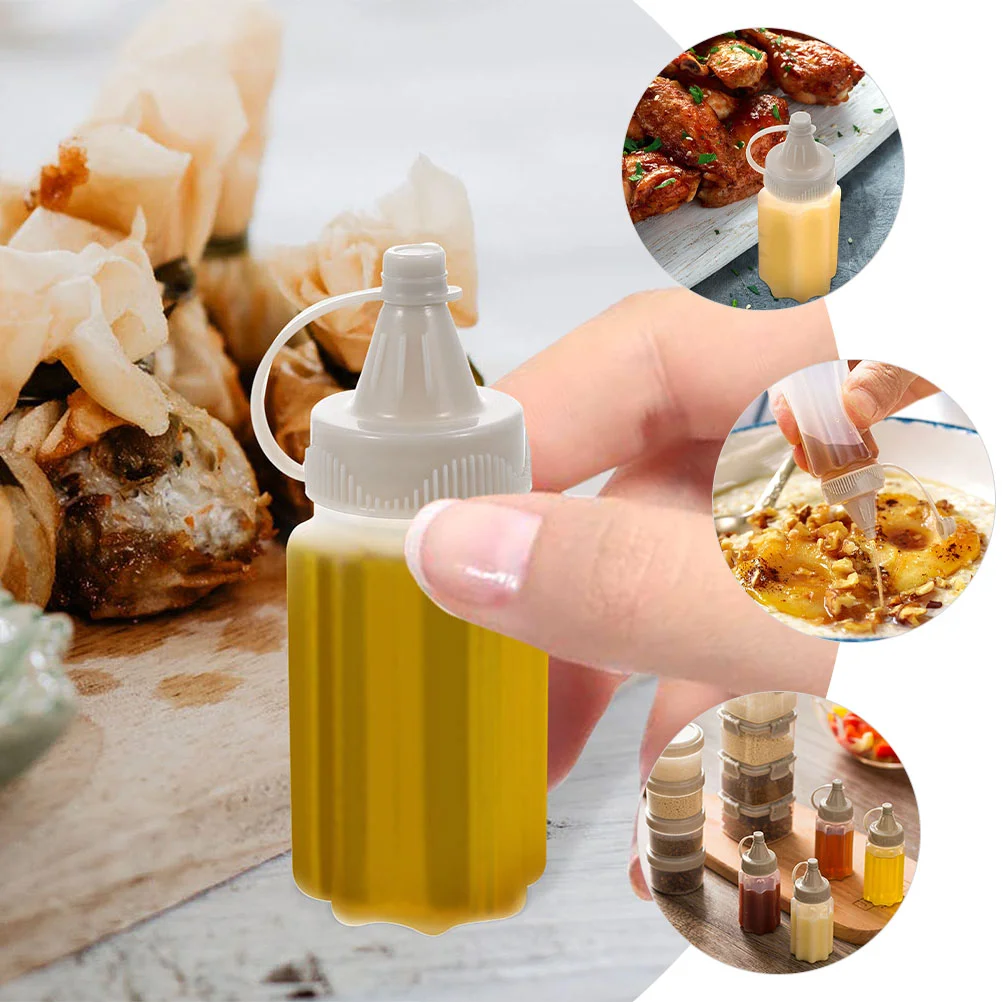 4 Pcs Barbecue Seasoning Bottle Condiment Squeeze Bottles Dressing Container Sauce Salad Squeezing for Portable Jam