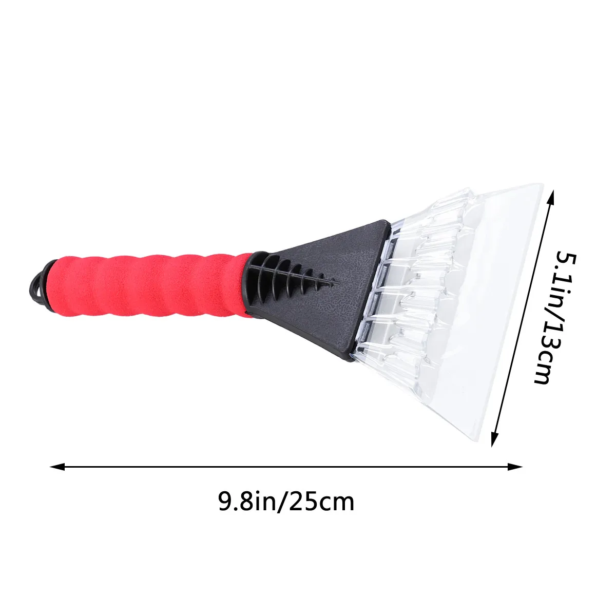 Ice Scraper for Car Snow Scraper Windshield Cleaner Curved Design Ergonomic Handle Thick Plastic Grip Red