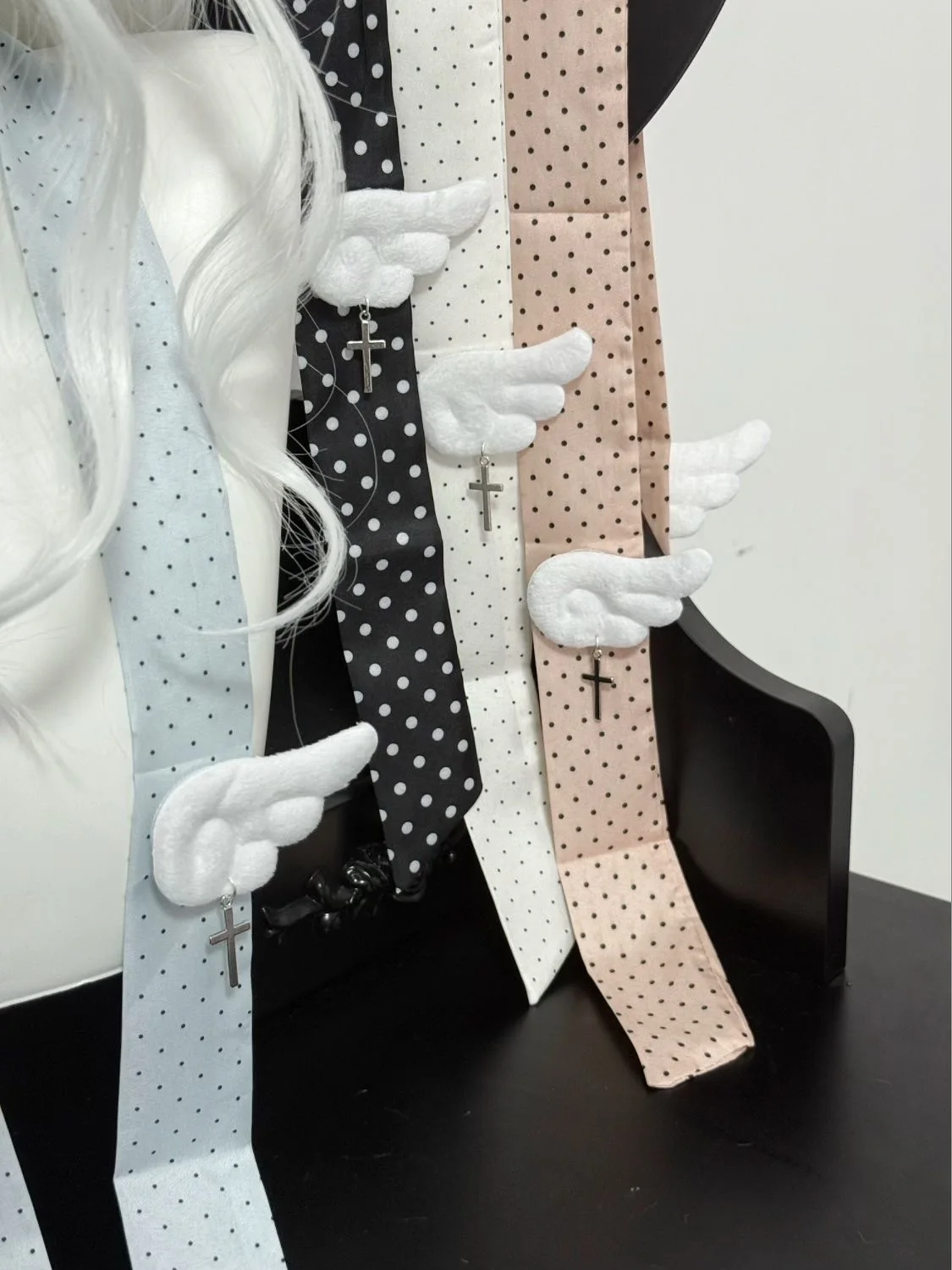 Handgemaakte Polka Dot Zijden Stropdas Zomer Nieuwe Japanse stijl Lolita Lange Bowtie Meisje Y2K Landmine Decoratie Strikje Accessoires