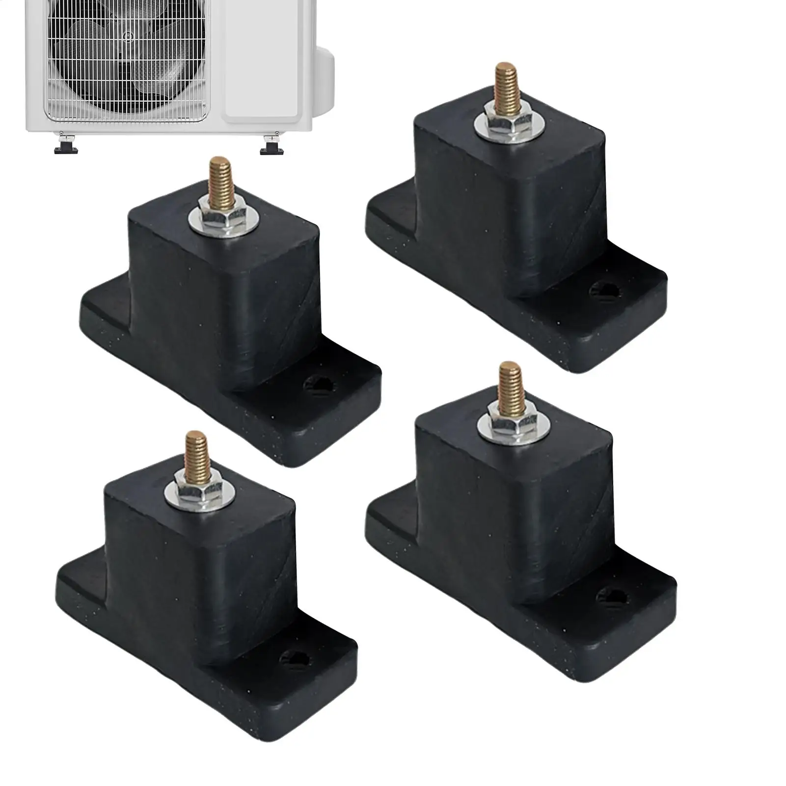 Air Conditioning Shock Pads 4 Pcs Rubber Anti Vibration Pads Damping Block Air Compressor Feet for Outdoor AC Unit Accessories