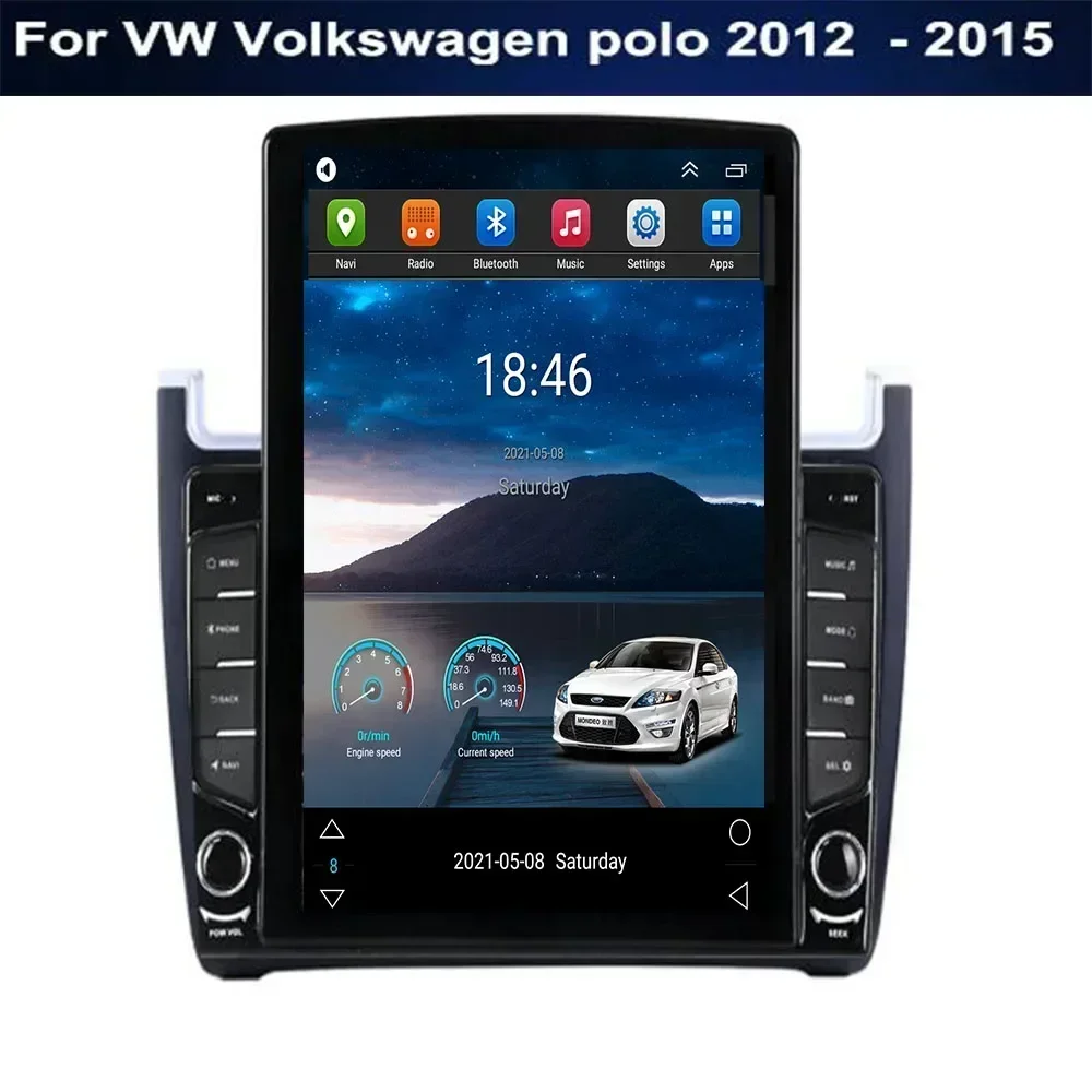 Car multimedia system 2 din Carplay Android Auto Car Radio For VW Volkswagen polo 2012 - 2015 Tesla Style GPS 2din BT