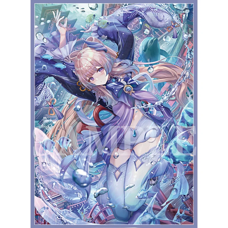 60Pcs/Set Genshin Impact Cards Sleeve Nilou Kokomi Anime Game Characters Normal Version Colorful DIY Toy Cards Protective Cover