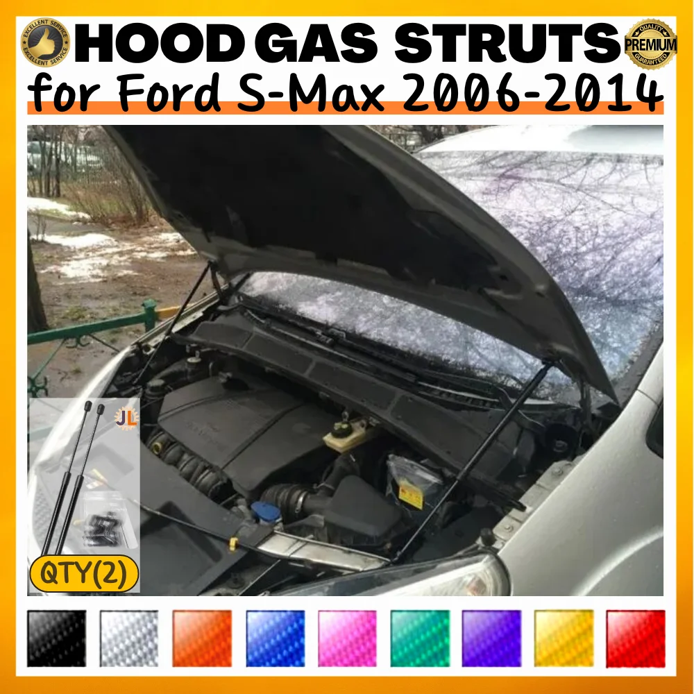 

Qty(2) Стойки капота для Ford S-Max 2006-2014 для Ford Galaxy Передний капот Модифицированные газовые пружины Амортизаторы Подъемные опоры Демпферы