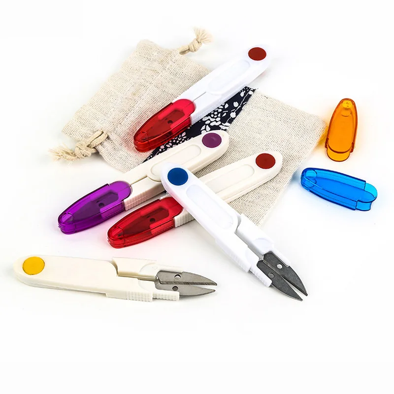 1/3/5 قطعة مقص خيط على شكل حرف U - قاطعة خياطة بمقبض بلاستيكي للغرز المتقاطعة والحرف اليدوية