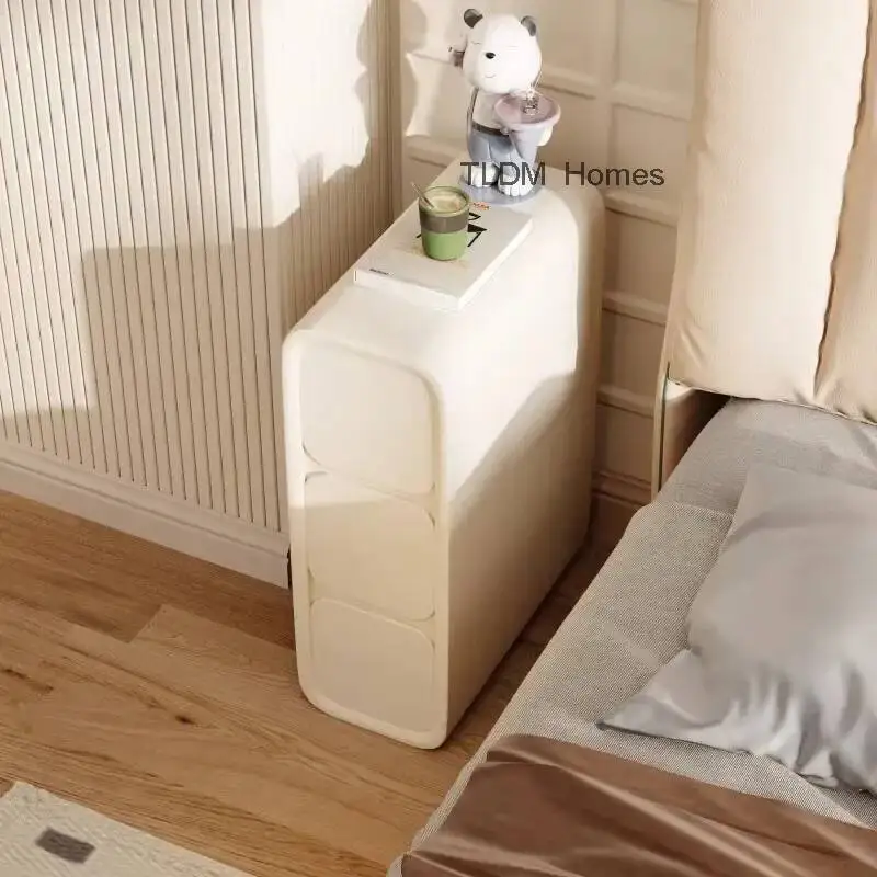 Mesa de canto, mesa de cabeceira, armário de armazenamento, gaveta, mesa de cabeceira nórdica, mesa de cabeceira, mesa estreita, salão Criado Mudo branco